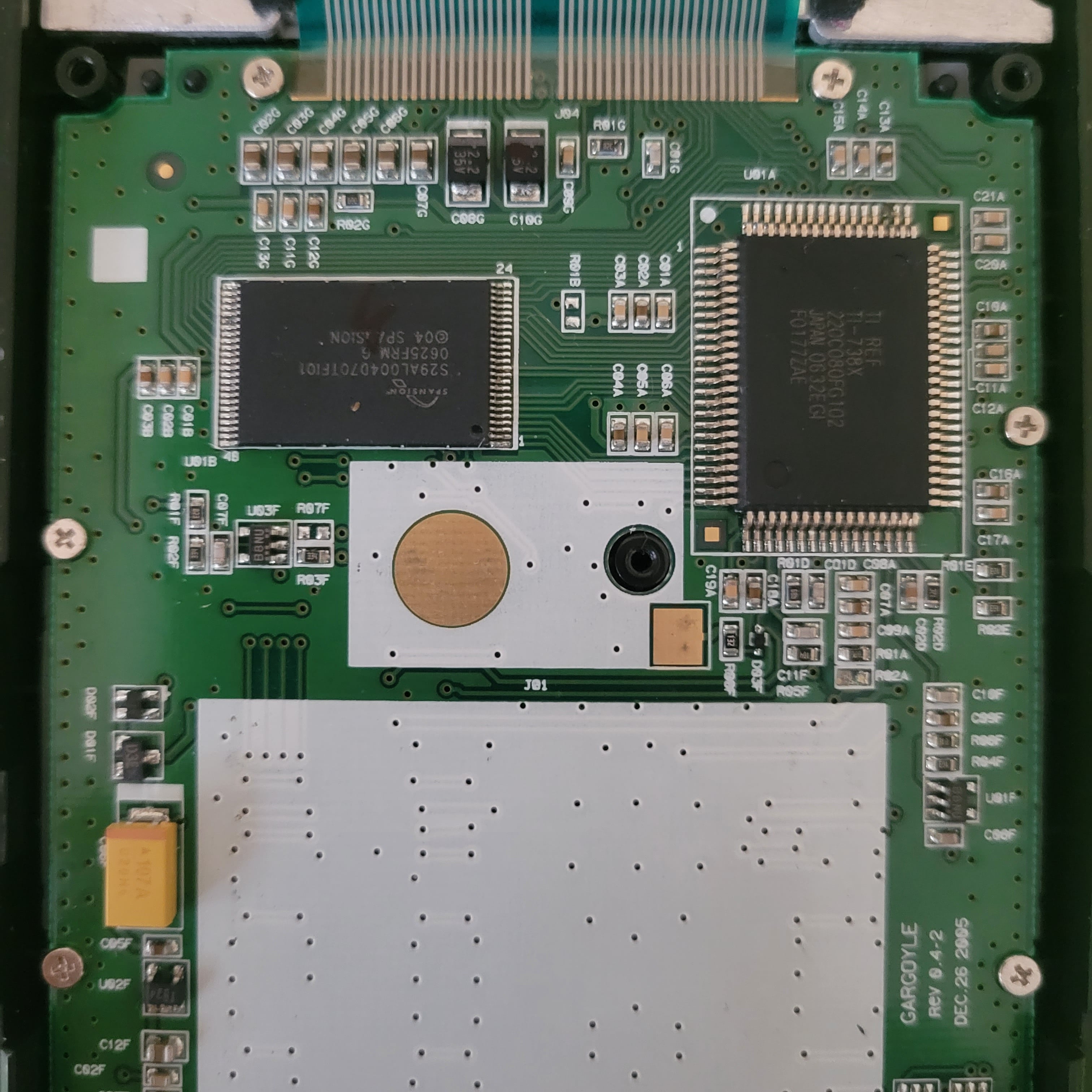 An image of the inside of a texas instruments ti83 plus graphing calculator